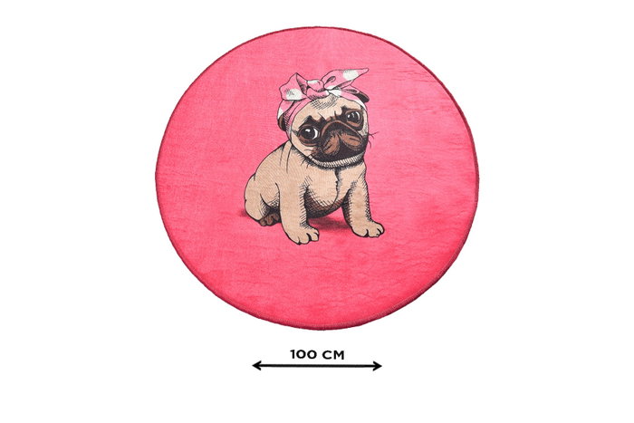 Mijölnir Alfombrilla de baño Pink Pug Djt (100 cm)